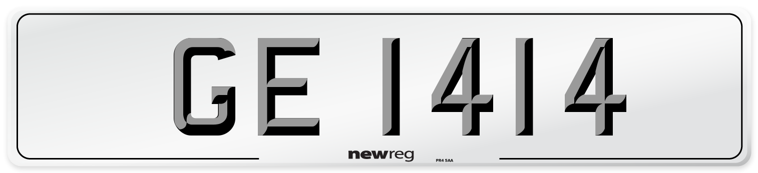 GE 1414 Number Plate from New Reg